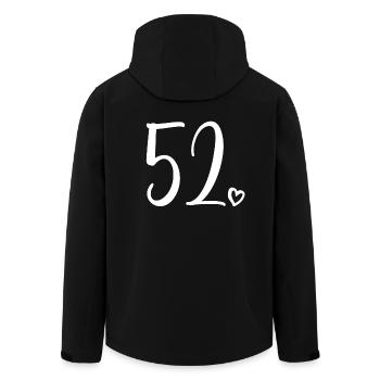 Mignon numéro 52, 52 ans, cadeau de 52e anniversaire - Veste softshell homme en polyester recyclé Stanley/Stella - noir - Dos - AI Model Male 185 light (185cm)
