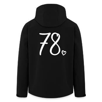 Süße Nummer 78, 78 Jahre alt, Geschenk zum 78. Geburtstag - Recycelte Männer Softshell-Jacke von Stanley/Stella - Schwarz - Hinten - AI Model Male 185 light (185cm)