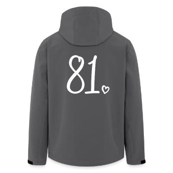 Süße Nummer 81, 81 Jahre alt, 81. Geburtstag Geschenk - Recycelte Männer Softshell-Jacke von Stanley/Stella - Anthrazit - Hinten - AI Model Male 185 light (185cm)