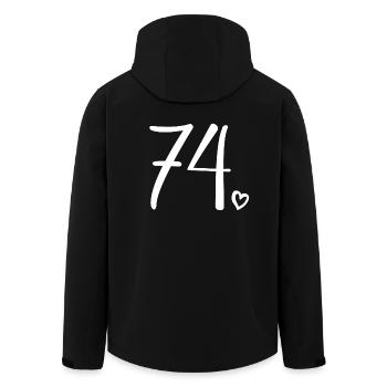 Süße Nummer 74, 74 Jahre alt, Geschenk zum 74. Geburtstag - Recycelte Männer Softshell-Jacke von Stanley/Stella - Schwarz - Hinten - AI Model Male 185 light (185cm)