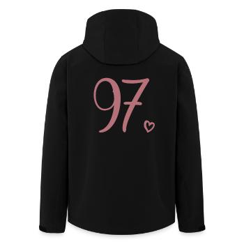 Cute Number 97, 97 Years Old, 97th Birthday Gift - Men’s Recycled Softshell Jacket by Stanley/Stella - black - Back - AI Model Male 185 light (185cm)