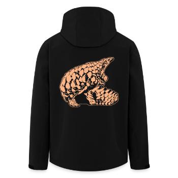 Coole Schuppentierskizze Grafik Wildlife Kreatur - Recycelte Männer Softshell-Jacke von Stanley/Stella - Schwarz - Hinten - AI Model Male 185 light (185cm)