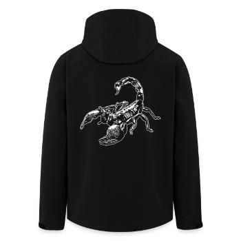 Coole Skorpion-Insektenskizze Grafik Skorpion-Liebhaber - Recycelte Männer Softshell-Jacke von Stanley/Stella - Schwarz - Hinten - AI Model Male 185 light (185cm)