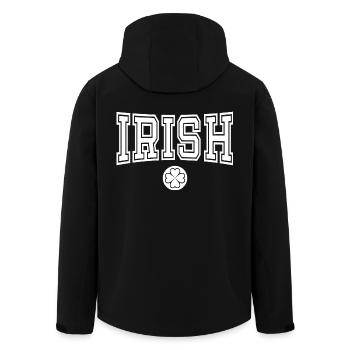 St. Patrick’s Day Gift Shamrock Men, Women, Kids - Men’s Recycled Softshell Jacket by Stanley/Stella - black - Back - AI Model Male 185 light (185cm)