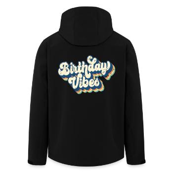 Birthday Vibes Matching Gruppe Geburtstagsparty Geschenk - Recycelte Männer Softshell-Jacke von Stanley/Stella - Schwarz - Hinten - AI Model Male 185 light (185cm)