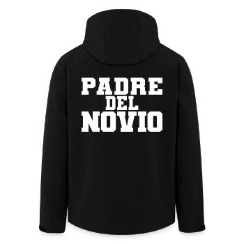 Padre del Novio Groom's Father Wedding Gift - Men’s Recycled Softshell Jacket by Stanley/Stella - black - Back - AI Model Male 185 light (185cm)