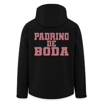 Padrino de Boda, Trauzeugen der Hochzeitsfeier - Recycelte Männer Softshell-Jacke von Stanley/Stella - Schwarz - Hinten - AI Model Male 185 light (185cm)