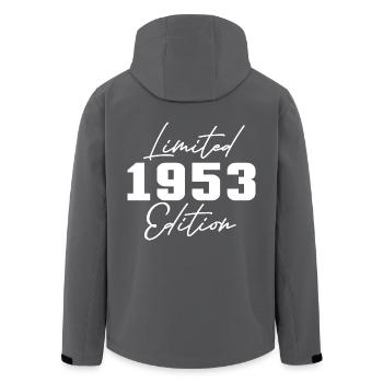 70th Birthday Men Women Anniversary 70 Years Old - Men’s Recycled Softshell Jacket by Stanley/Stella - black - Back - AI Model Male 185 light (185cm)