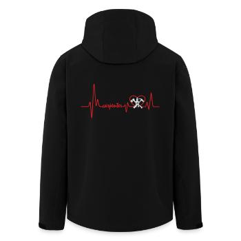 Carpenter Heartbeat Shirt - Men’s Recycled Softshell Jacket by Stanley/Stella - black - Back - AI Model Male 185 light (185cm)