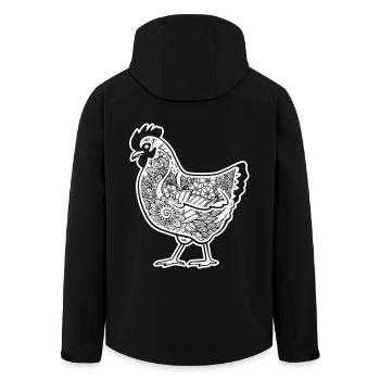 Poulet Poulet Motif floral - Veste softshell homme en polyester recyclé Stanley/Stella - noir - Dos - AI Model Male 185 light (185cm)