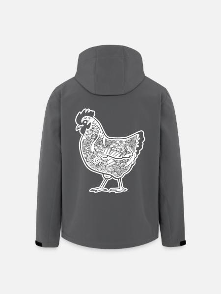 Chicken Chicken Floral Pattern - Men’s Recycled Softshell Jacket by Stanley/Stella - black
