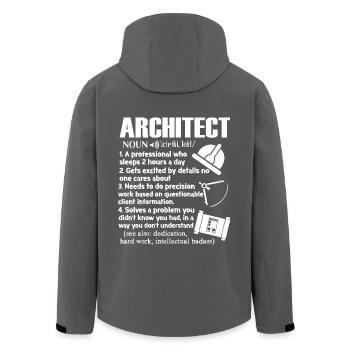 Définition d'architecte - Veste softshell homme en polyester recyclé Stanley/Stella - noir - Dos - AI Model Male 185 light (185cm)