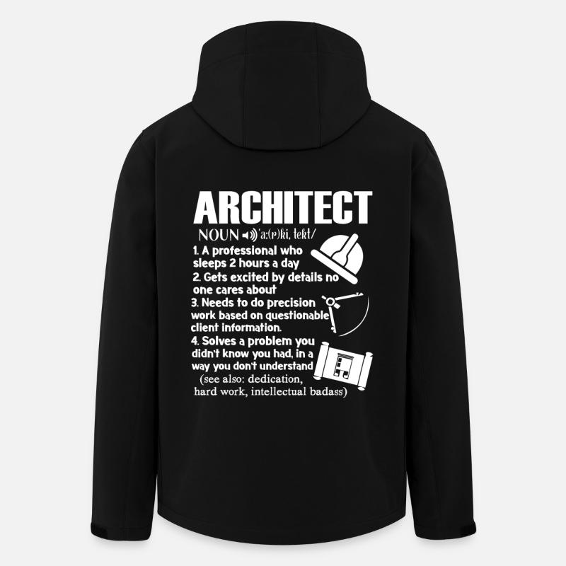 Définition d'architecte - Veste softshell homme en polyester recyclé Stanley/Stella - noir