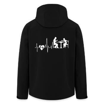 Schach Schach Herzschlag - Recycelte Männer Softshell-Jacke von Stanley/Stella - Schwarz - Hinten - AI Model Male 185 light (185cm)