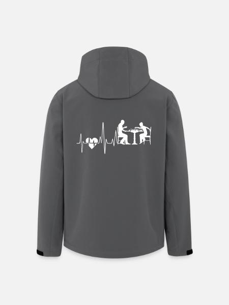 Chess Chess Heartbeat - Men’s Recycled Softshell Jacket by Stanley/Stella - black