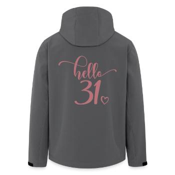 Hello 31 - Süßes Geschenk zum 31. Geburtstag für Frauen - Recycelte Männer Softshell-Jacke von Stanley/Stella - Schwarz - Hinten - AI Model Male 185 light (185cm)