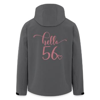Hello 56 - Cute 56th Birthday Gift For Women - Men’s Recycled Softshell Jacket by Stanley/Stella - black - Back - AI Model Male 185 light (185cm)