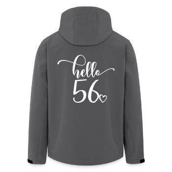 Hello 56 - Cute 56th Birthday Gift For Women - Men’s Recycled Softshell Jacket by Stanley/Stella - black - Back - AI Model Male 185 light (185cm)