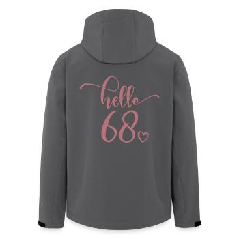 Hello 68 - Süßes Geschenk zum 68. Geburtstag für Frauen - Recycelte Männer Softshell-Jacke von Stanley/Stella - Schwarz - Hinten - AI Model Male 185 light (185cm)