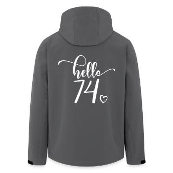 Hallo 74 - Süßes Geschenk zum 74. Geburtstag, 74 Jahre alt - Recycelte Männer Softshell-Jacke von Stanley/Stella - Schwarz - Hinten - AI Model Male 185 light (185cm)