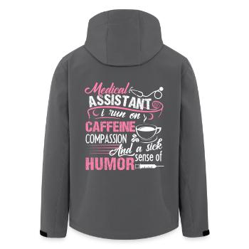 Medical Assistant Run On Caffeine - Men’s Recycled Softshell Jacket by Stanley/Stella - black - Back - AI Model Male 185 light (185cm)