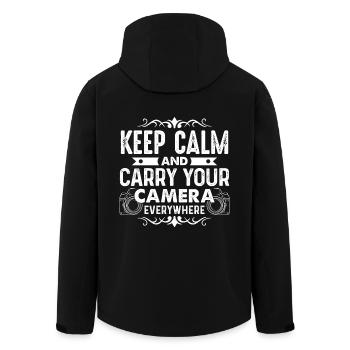 Photographer Carry Your Camera Everywhere - Men’s Recycled Softshell Jacket by Stanley/Stella - black - Back - AI Model Male 185 light (185cm)