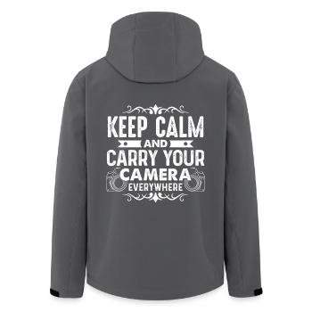 Photographer Carry Your Camera Everywhere - Men’s Recycled Softshell Jacket by Stanley/Stella - anthracite - Back - AI Model Male 185 light (185cm)