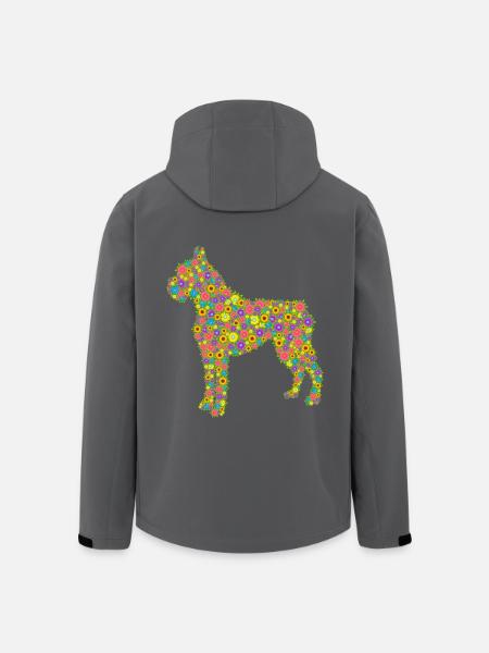 Boxer Dog Flower - Men’s Recycled Softshell Jacket by Stanley/Stella - black