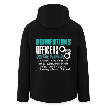 Funny About Corrections Officer - Men’s Recycled Softshell Jacket by Stanley/Stella - black - Back - AI Model Male 185 light (185cm)