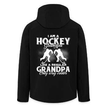 Hockey Grandpa Is Cooler - Men’s Recycled Softshell Jacket by Stanley/Stella - black - Back - AI Model Male 185 light (185cm)