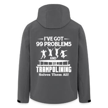 Trampolining Solves All Problems - Men’s Recycled Softshell Jacket by Stanley/Stella - anthracite - Back - AI Model Male 185 light (185cm)