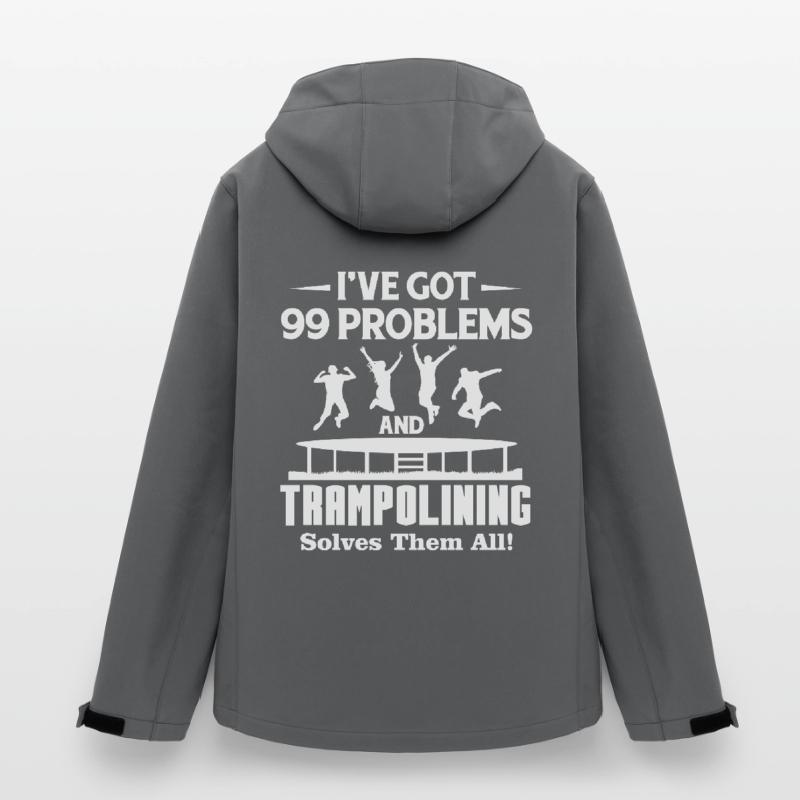 Trampolining Solves All Problems Men’s Recycled Softshell Jacket Discoverer by Stanley/Stella