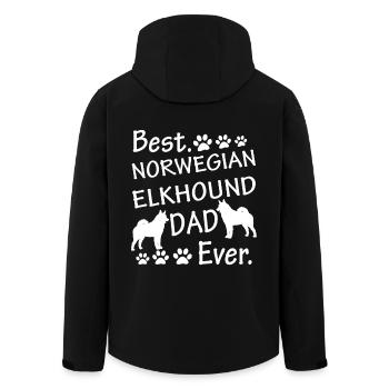 Best Norwegian Elkhound Dad Ever - Men’s Recycled Softshell Jacket by Stanley/Stella - black - Back - AI Model Male 185 light (185cm)