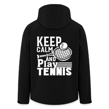 Tennis Keep Calm And Play Tennis - Men’s Recycled Softshell Jacket by Stanley/Stella - black - Back - AI Model Male 185 light (185cm)