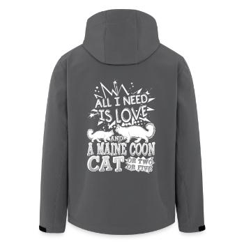 Maine Coon Need Love And Maine Coon Cat - Men’s Recycled Softshell Jacket by Stanley/Stella - black - Back - AI Model Male 185 light (185cm)