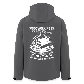 Woodworking Definition - Men’s Recycled Softshell Jacket by Stanley/Stella - anthracite - Back - AI Model Male 185 light (185cm)