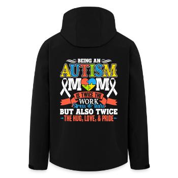 Being An Autism Mom Funny Autism Awareness - Men’s Recycled Softshell Jacket by Stanley/Stella - black - Back - AI Model Male 185 light (185cm)