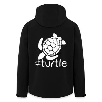 Funny Turtle Hashtag - Men’s Recycled Softshell Jacket by Stanley/Stella - black - Back - AI Model Male 185 light (185cm)