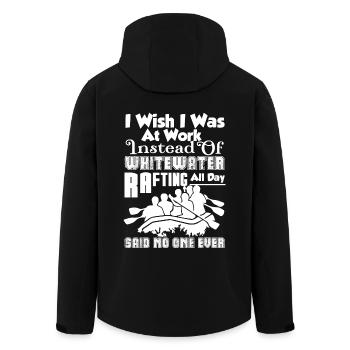 I Wish I Was At Work Instead Of Whitewater Rafting - Men’s Recycled Softshell Jacket by Stanley/Stella - black - Back - AI Model Male 185 light (185cm)
