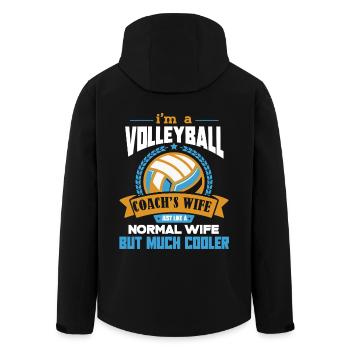 I Am A Volleyball Coach's Wife - Men’s Recycled Softshell Jacket by Stanley/Stella - black - Back - AI Model Male 185 light (185cm)