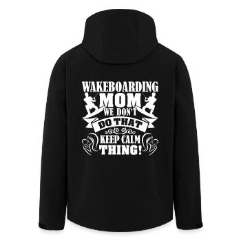 Funny Wakeboarding Mom - Men’s Recycled Softshell Jacket by Stanley/Stella - black - Back - AI Model Male 185 light (185cm)