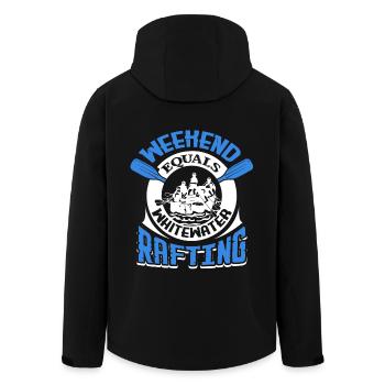 Weekend Equals White Water Rafting - Men’s Recycled Softshell Jacket by Stanley/Stella - black - Back - AI Model Male 185 light (185cm)