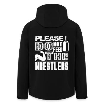 Wrestling Do Not Feed The Wrestlers - Men’s Recycled Softshell Jacket by Stanley/Stella - black - Back - AI Model Male 185 light (185cm)