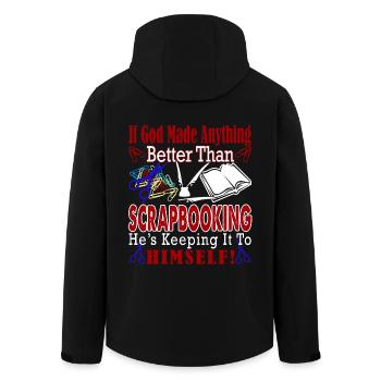 If God Made Anything Better Than Scrapbooking - Men’s Recycled Softshell Jacket by Stanley/Stella - black - Back - AI Model Male 185 light (185cm)