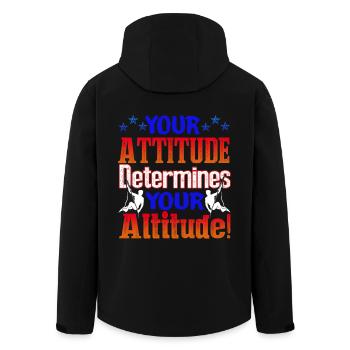 Climbing Your Attitude Determines Your Altitude - Men’s Recycled Softshell Jacket by Stanley/Stella - black - Back - AI Model Male 185 light (185cm)