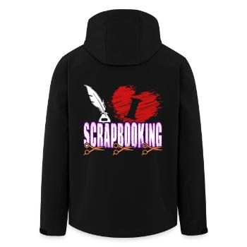 I Love Scrapbooking - Men’s Recycled Softshell Jacket by Stanley/Stella - black - Back - AI Model Male 185 light (185cm)