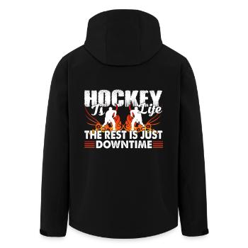Hockey Is Life The Rest Is Just Downtime - Men’s Recycled Softshell Jacket by Stanley/Stella - black - Back - AI Model Male 185 light (185cm)