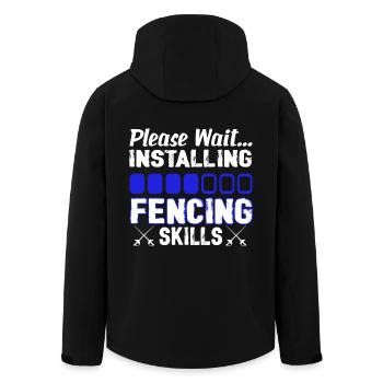 Installing Fencing Skills - Men’s Recycled Softshell Jacket by Stanley/Stella - black - Back - AI Model Male 185 light (185cm)