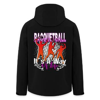 Racquetball It's A Way Of Life - Men’s Recycled Softshell Jacket by Stanley/Stella - black - Back - AI Model Male 185 light (185cm)