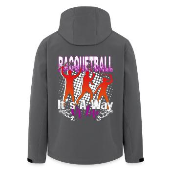 Racquetball It's A Way Of Life - Men’s Recycled Softshell Jacket by Stanley/Stella - anthracite - Back - AI Model Male 185 light (185cm)